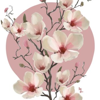 Digitale Kunst getiteld "Sakura 2" door Marevann, Origineel Kunstwerk, Digitaal Schilderwerk