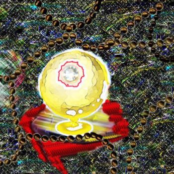 Digital Arts titled "gold globe" by Ekaterina Iakshina, Original Artwork, Digital Painting