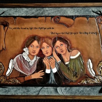 Peinture intitulée "The Brontë Sisters" par Margaery, Œuvre d'art originale, Acrylique Monté sur Panneau de bois