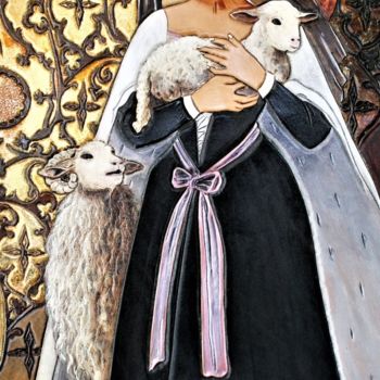 Pittura intitolato "Agnès Sorel - portr…" da Margaery, Opera d'arte originale, Acrilico