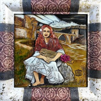 Malarstwo zatytułowany „Toled'Ana” autorstwa Margaery, Oryginalna praca, Skóra Zamontowany na Karton