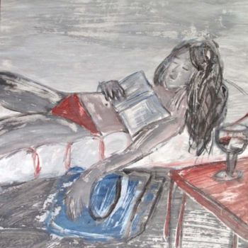 「Elia tomando el sol」というタイトルの絵画 Margaritaによって, オリジナルのアートワーク
