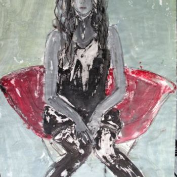 Pintura titulada "Elia en silla roja" por Margarita, Obra de arte original
