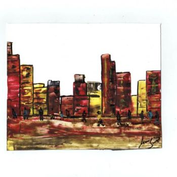 Pintura intitulada "Rascacielos" por Margarita, Obras de arte originais