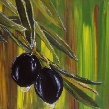 Pintura titulada "Hojas de olivo" por Elvira Margalef, Obra de arte original, Oleo