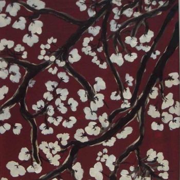 Pintura titulada "Almendro en flor" por Elvira Margalef, Obra de arte original, Oleo