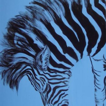 Pintura titulada "Cebra" por Elvira Margalef, Obra de arte original, Oleo