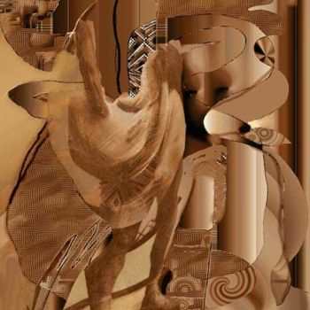 Digitale Kunst getiteld "abstrakcja 6 sepia" door Margalit (Malgorzata Krasucka), Origineel Kunstwerk