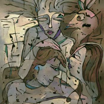 Картина под названием "No.N47 cicle Emotio…" - Margalit (Malgorzata Krasucka), Подлинное произведение искусства, Масло