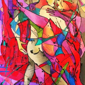 Peinture intitulée "Tango 1" par Margalit (Malgorzata Krasucka), Œuvre d'art originale, Huile