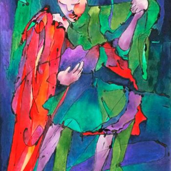 Painting titled "Tango 3" by Margalit (Malgorzata Krasucka), Original Artwork, Oil