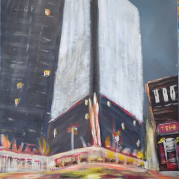 Malerei mit dem Titel "Big City Bright Lig…" von Margaret Allen, Original-Kunstwerk, Acryl