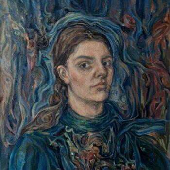 Pintura intitulada "Self portrait" por Margaret Babayan, Obras de arte originais, Óleo