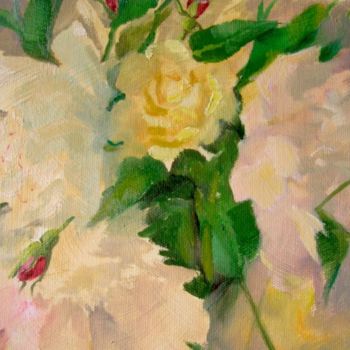 Картина под названием "Yellow Rose" - Margaret Aycock, Подлинное произведение искусства