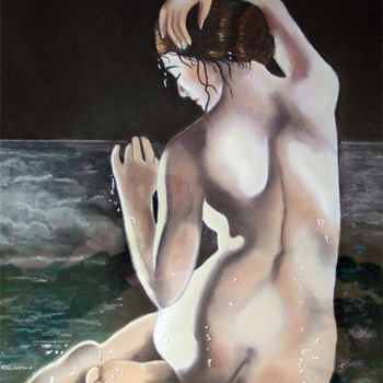 Painting titled "Bathing by Moonlight" by Margaret Zita Coughlan, Original Artwork, Oil