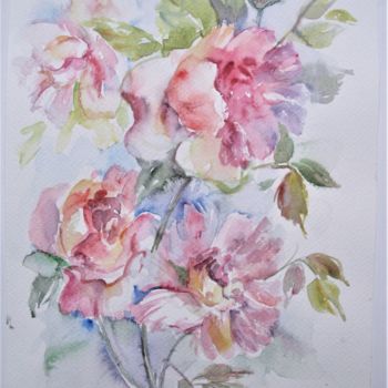 Painting titled "Flowers- Watercolor…" by Margarita Okołot, Original Artwork, Watercolor