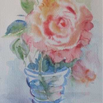 "Watercolor: rose in…" başlıklı Tablo Margarita Okołot tarafından, Orijinal sanat, Suluboya