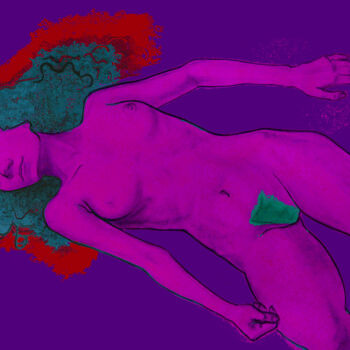 Arte digital titulada "Nude05 print" por Margarita Felis, Obra de arte original, Trabajo Digital 2D