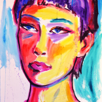 「Face, Victoria」というタイトルの絵画 Margarita Felisによって, オリジナルのアートワーク, アクリル