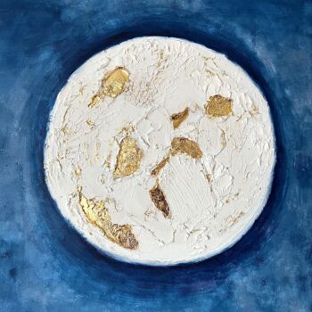 Malarstwo zatytułowany „La Luna” autorstwa Margarita Glambert, Oryginalna praca, Akryl Zamontowany na Drewniana rama noszy