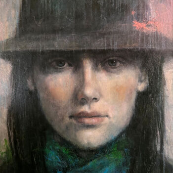 Malarstwo zatytułowany „Rain” autorstwa Margarita Ivanova, Oryginalna praca, Olej Zamontowany na Drewniana rama noszy
