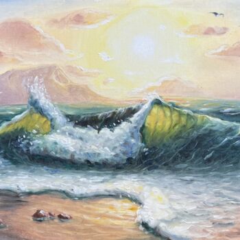 Картина под названием "Calm Sea" - Margarita Pigaeva, Подлинное произведение искусства, Масло