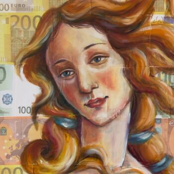 Painting titled "Venus in Euros" by Margarita Pigaeva, Original Artwork, Oil