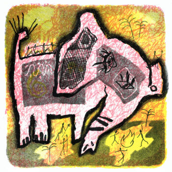 Gravures & estampes intitulée "Jumanji: Dumbo unch…" par Margarita Suliaeva, Œuvre d'art originale, Lithographie