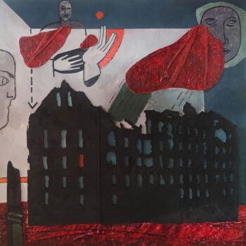 Pittura intitolato "Black House - acryl…" da Margarita Suliaeva, Opera d'arte originale, Acrilico