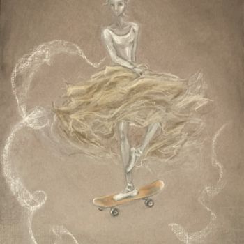 Картина под названием "Па-балетному #3. Фа…" - Margarita Zipman, Подлинное произведение искусства, Пастель