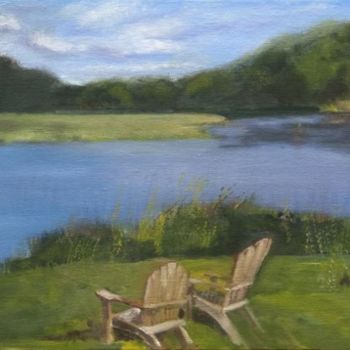 Painting titled "Lieutenant River" by Marge V. Casey, Original Artwork, Oil
