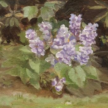 Painting titled "Lovely Lavender" by Marge V. Casey, Original Artwork, Oil