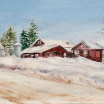 Painting titled "The Big Snow" by Marge V. Casey, Original Artwork