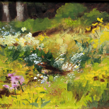 Painting titled "Wild Flowers in the…" by Marge V. Casey, Original Artwork