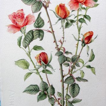 Pittura intitolato "ROSE" da Margherita Cavassa, Opera d'arte originale, Olio