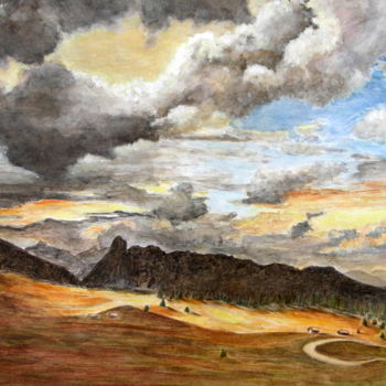 Pintura intitulada "prima-del-temporale…" por Margherita Cavassa, Obras de arte originais, Aquarela