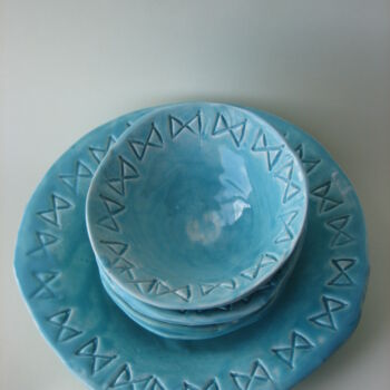 Rysunek zatytułowany „Set One Bowl with s…” autorstwa Margia Tasanataki, Oryginalna praca, Ceramika