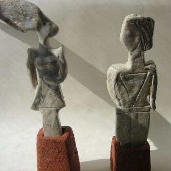 Sculpture titled "Artwork  Cuple" by Margia Tasanataki, Original Artwork, Ceramics