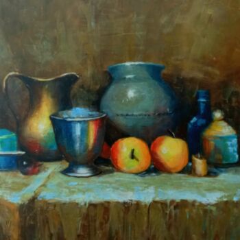 Malerei mit dem Titel "Ceramic bowl" von Aleks Margjini, Original-Kunstwerk, Acryl