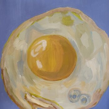 Картина под названием "Жареное яйцо" - Margo, Подлинное произведение искусства, Масло Установлен на Деревянная рама для носи…