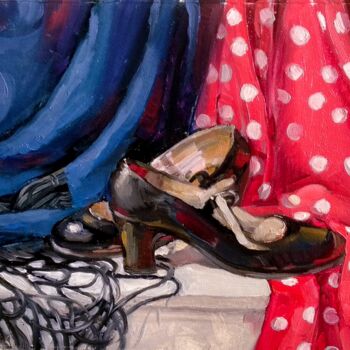 Painting titled "Still life with sho…" by Margo Miro, Original Artwork, Oil