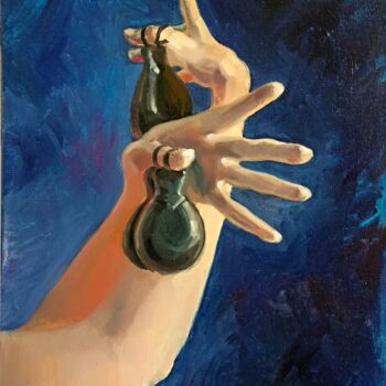 Painting titled "Hands with castanets" by Margo Miro, Original Artwork, Oil