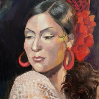 绘画 标题为“Portrait of a woman…” 由Margo Miro, 原创艺术品, 油