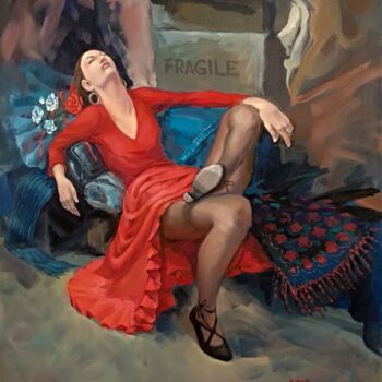 绘画 标题为“Female portrait. Ba…” 由Margo Miro, 原创艺术品, 油