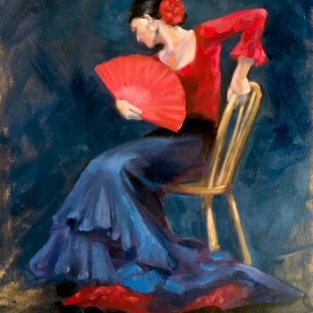 Pittura intitolato "Dancer Flamenco wit…" da Margo Miro, Opera d'arte originale, Olio
