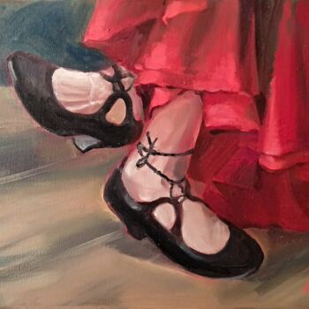 Painting titled "Dancer's legs. Flam…" by Margo Miro, Original Artwork, Oil