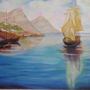 Peinture intitulée "морские истории" par Margo, Œuvre d'art originale, Huile