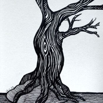 Tekening getiteld "A tree" door Margot Thuy, Origineel Kunstwerk, Marker