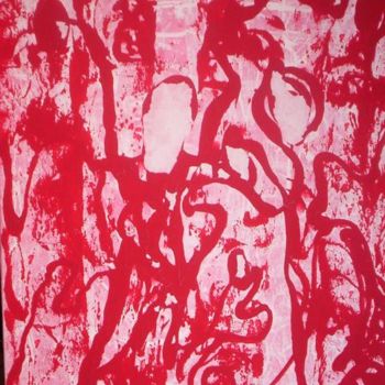 Peinture intitulée "Eclats de rouge" par Sandra Cuomo, Œuvre d'art originale