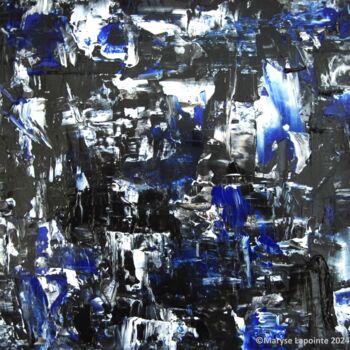 Schilderij getiteld "Black&White Blues" door Maryse Lapointe, Origineel Kunstwerk, Acryl